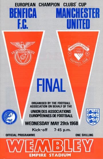 1968 EUROPEAN CUP FINAL Manchester United v Benfica - Full replica match programme