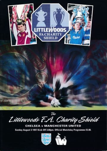 1997 FA Charity Shield Manchester United v Chelsea - official match programme