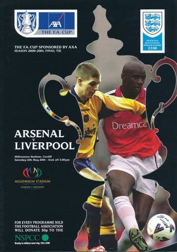 2001 FA Cup Final Arsenal v Liverpool - official match programme