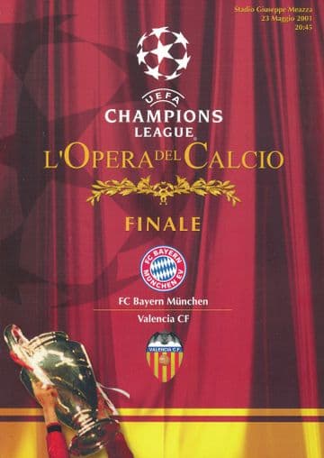 2001 UEFA Champions League Final Bayern Munich v Valencia - official match programme