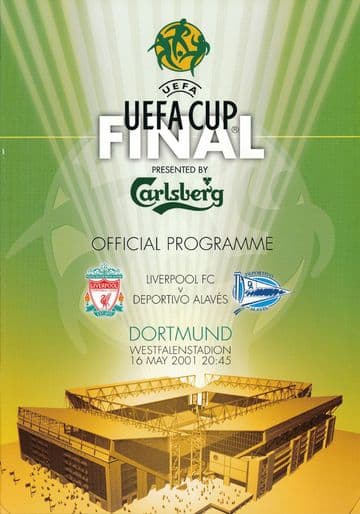 2001 UEFA Cup Final Liverpool v Alaves - official match programme