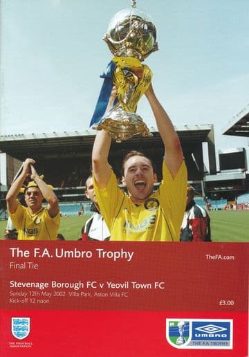 2002 FA Trophy Final Stevenage Borough v Yeovil Town - official match programme