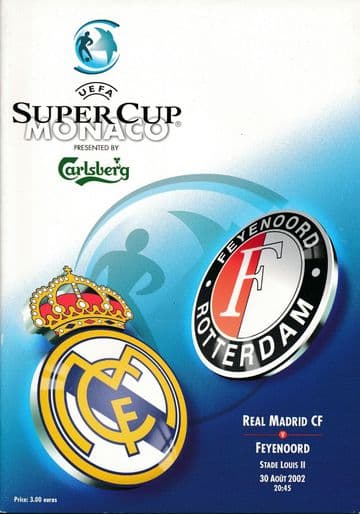 2002 UEFA Super Cup Real Madrid v Feyenoord - official match programme