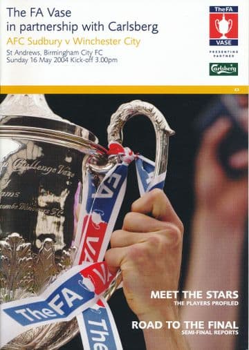 2004 FA Vase Final Winchester City v AFC Sudbury - official match programme