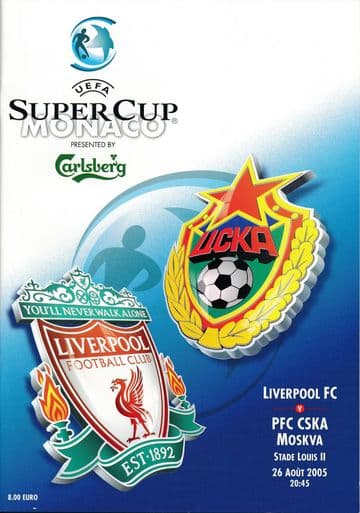 2005 UEFA Super Cup Liverpool v CSKA Moscow - official match programme