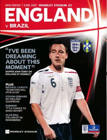 2007 England v Brazil (1st game at the re-built Wembley Stadium) - official match programme
