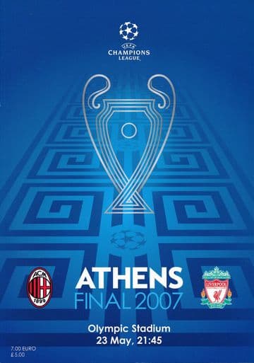 2007 UEFA Champions League Final AC Milan v Liverpool - official match programme