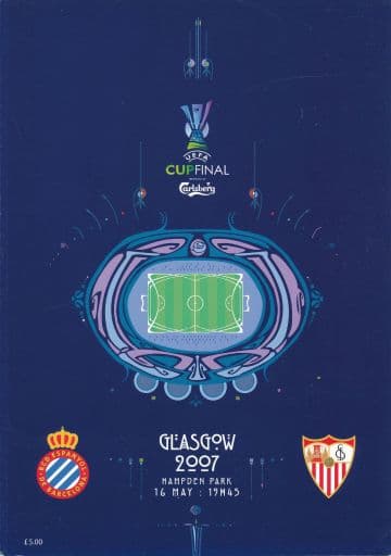 2007 UEFA Cup Final Espanyol v Sevilla - official match programme