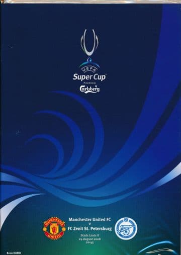 2008 UEFA Super Cup Manchester United v Zenit St Petersburg - official match programme