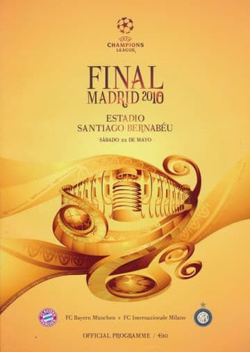 2010 UEFA Champions League Final Inter Milan v Bayern Munich - official match programme