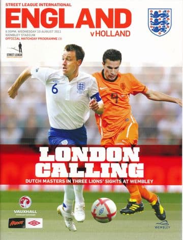 2011 England v Holland (POSTPONED International Friendly @ Wembley) - official match programme