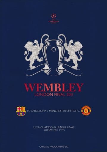 2011 UEFA Champions League Final Barcelona v Manchester United - official match programme