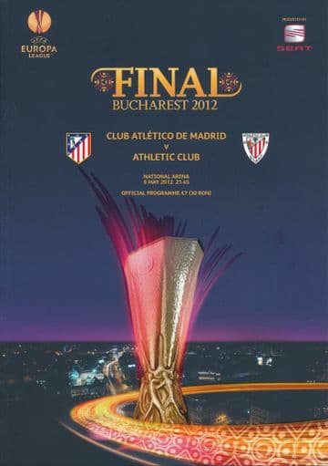 2012 UEFA Europa League Final Atletico Madrid v Athletic Bilbao - official match programme