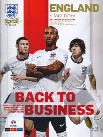 2013 England v Moldova (World Cup Qualifier @ Wembley) - official match programme