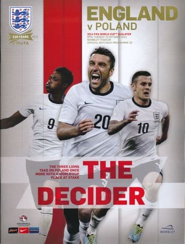 2013 England v Poland (World Cup Qualifier @ Wembley) - official match programme