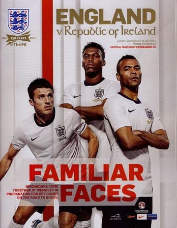 2013 England v Republic of Ireland (International Friendly @ Wembley) - official match programme