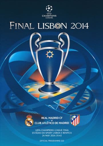 2014 UEFA Champions League Final Atletico Madrid v Real Madrid - official match programme