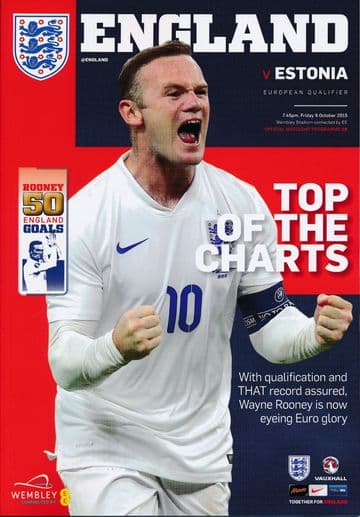 2015 England v Estonia (UEFA 2016 Qualifier @ Wembley) - official match programme