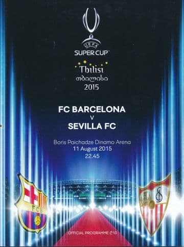 2015 UEFA Super Cup Barcelona v Sevilla - official match programme