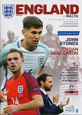 2016 England v Malta (World Cup Qualifier @ Wembley) - official match programme