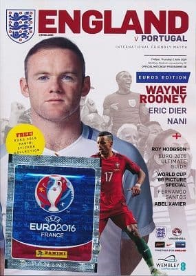 2016 England v Portugal (Euro 2016 'send off' match @ Wembley) - official match programme