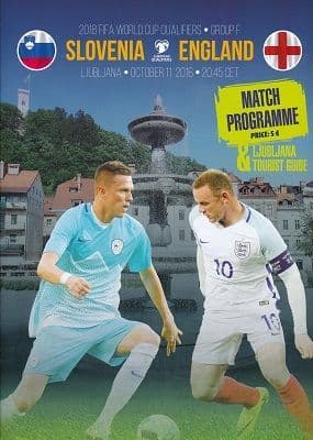 2016 Slovenia v England (World Cup Qualifier) - BOTH official match programmes