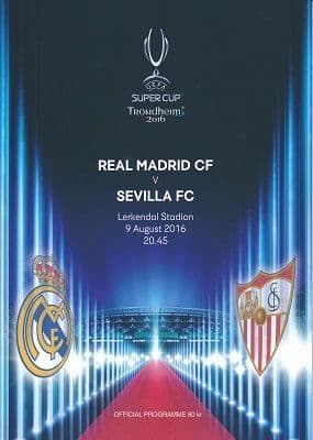 2016 UEFA Super Cup Real Madrid v Sevilla - official match programme