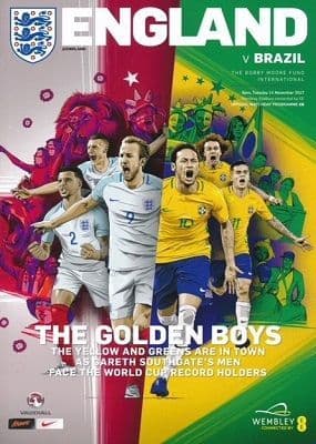 2017 England v Brazil (International Friendly @ Wembley) - official match programme