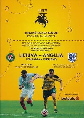 2017 Lithuania v England (World Cup Qualifier) - official match programme