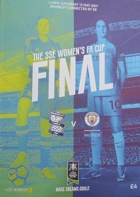 2017 Women's FA Cup Final Birmingham City v Manchester City - official match programme