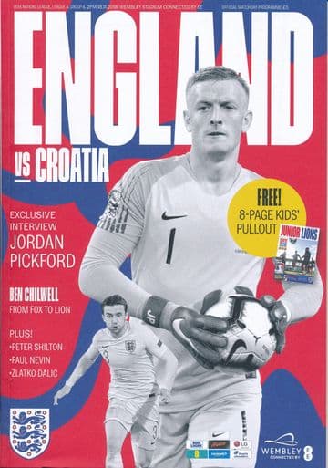 2018 England v Croatia (UEFA Nations League @ Wembley) - official match programme
