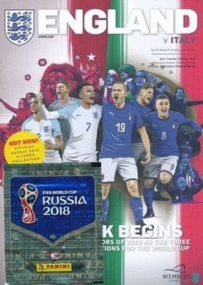 2018 England v Italy (International Friendly @ Wembley) - official match programme