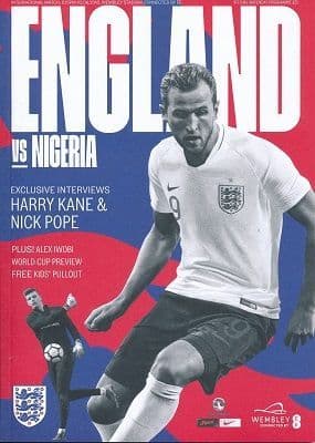 2018 England v Nigeria (World Cup 'send off' @ Wembley) - official match programme