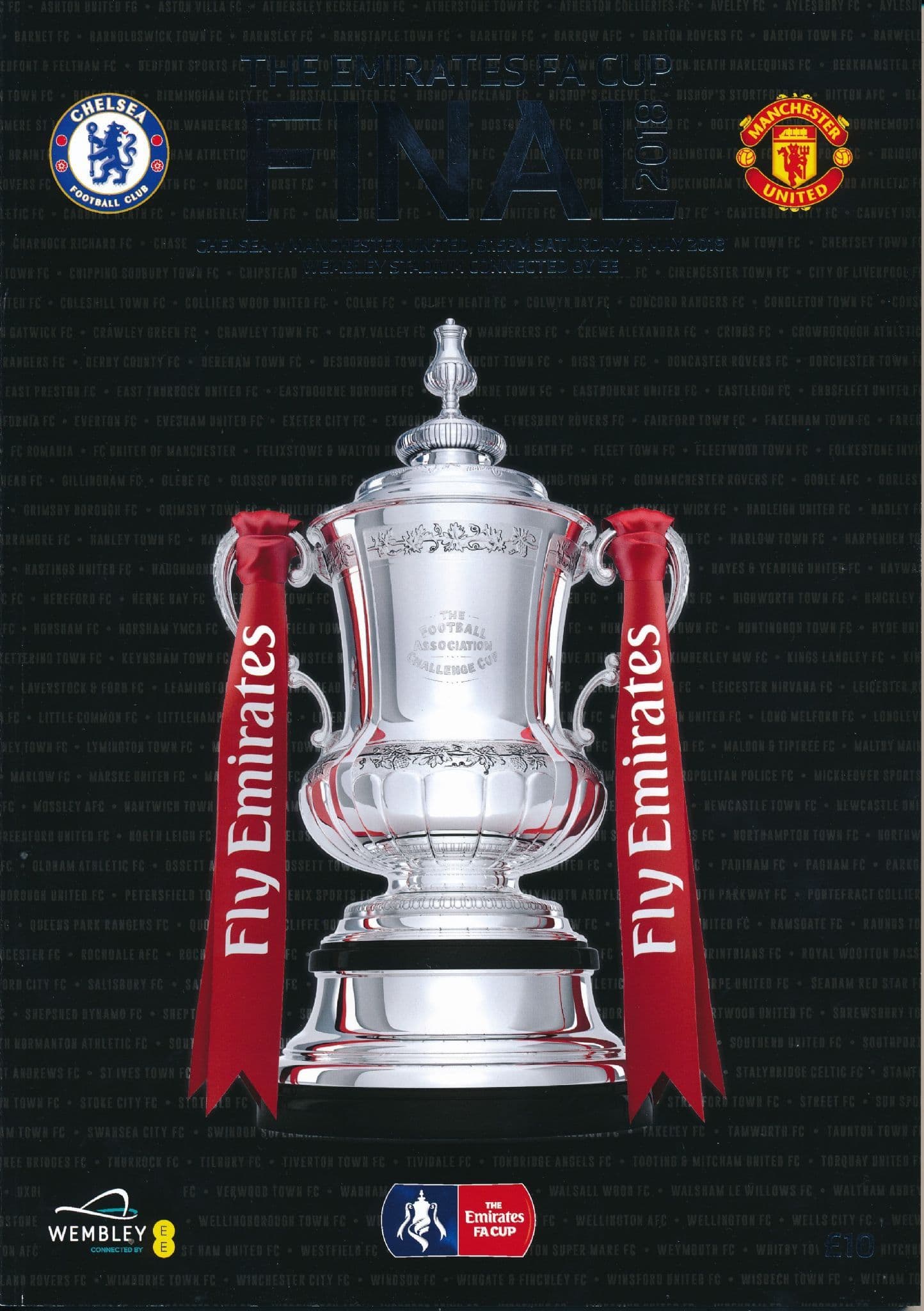 2018 FA Cup Final Chelsea v Manchester United official match programme