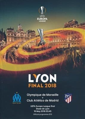 2018 UEFA Europa League Final Atletico Madrid v Marseille - official match programme + FREE poster