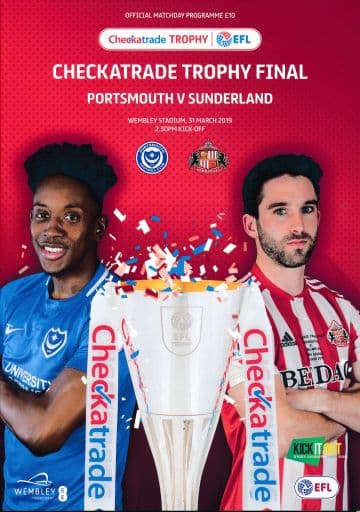 2019 Checkatrade Trophy Final Sunderland v Portsmouth - official match programme