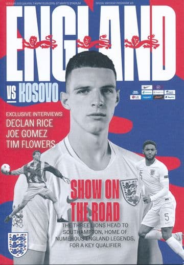 2019 England v Kosovo (Euro 2020 Qualifier @ Southampton) - official match programme