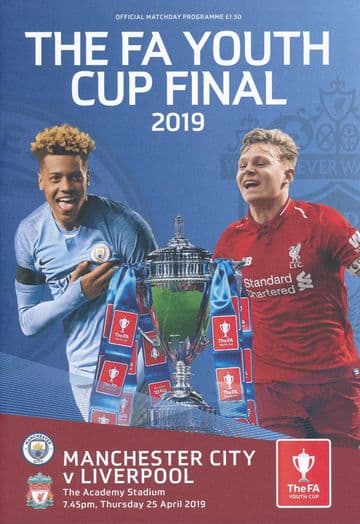 2019 FA Youth Cup Final Manchester City v Liverpool - official programme