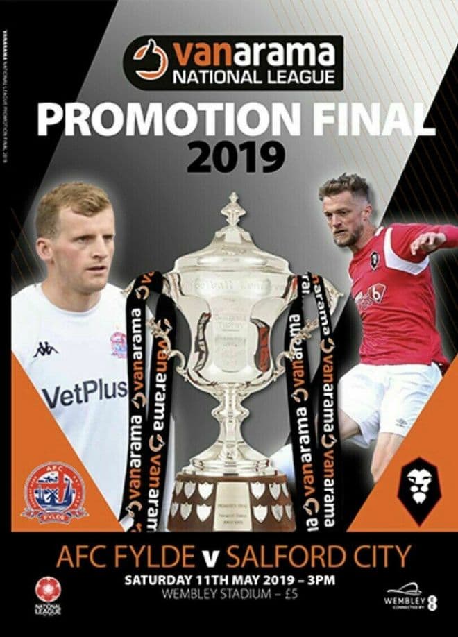 2019 National League Play Off Final AFC Fylde v Salford City - official match programme