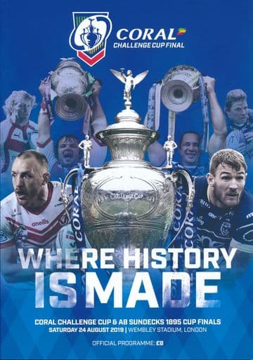 2019 RUGBY LEAGUE CHALLENGE CUP FINAL PROGRAMME Warrington Wolves v St Helens @ Wembley Stadium