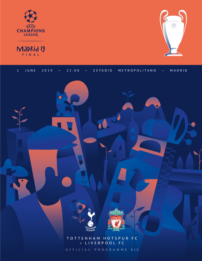 2019 UEFA Champions League Final Liverpool v Tottenham  - official match programme + FREE poster