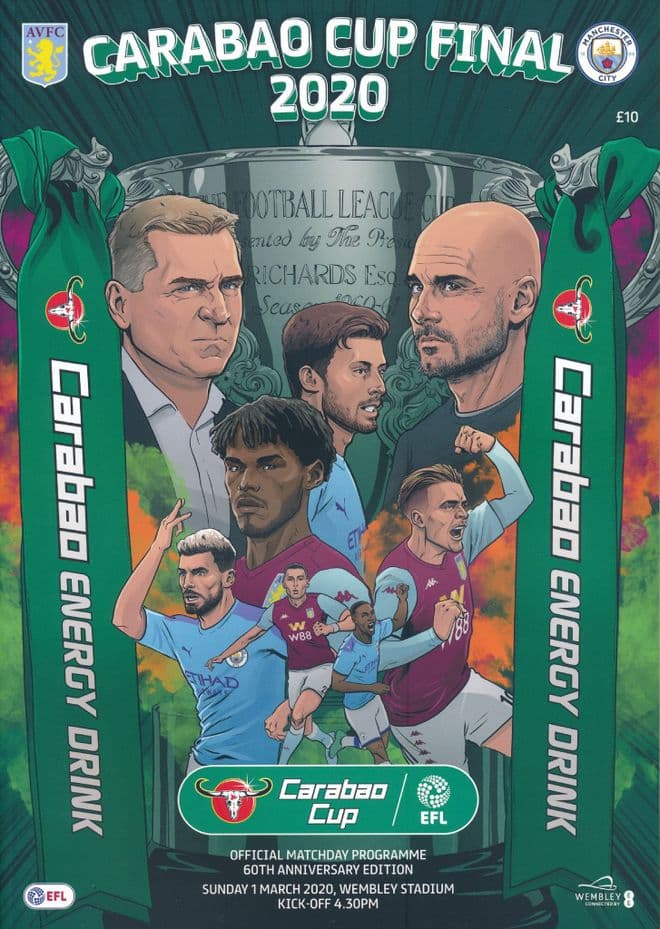 2020 Carabao League Cup Final Manchester City v Aston Villa - official programme