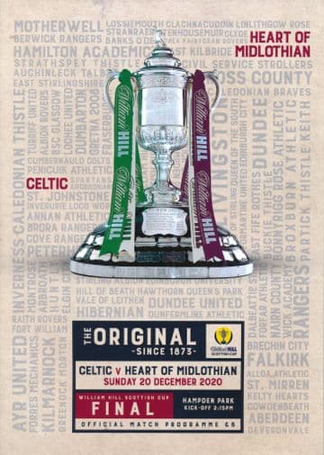 2020 Scottish Cup Final Celtic v Hearts - official match programme