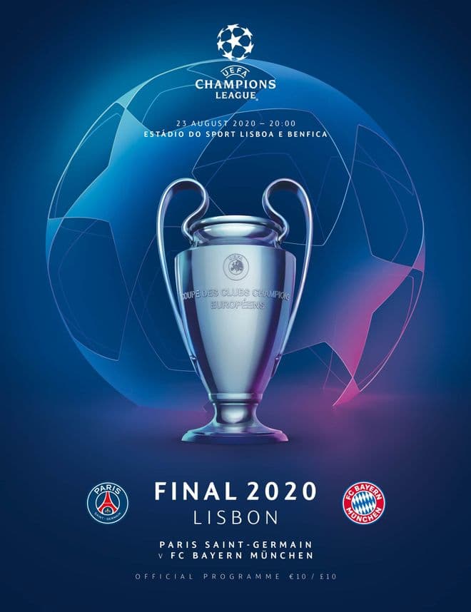 2020 UEFA Champions League Final Bayern Munich v Paris SG - official match programme + FREE poster