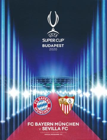 2020 UEFA Super Cup Bayern Munich v Sevilla - official match programme + FREE poster