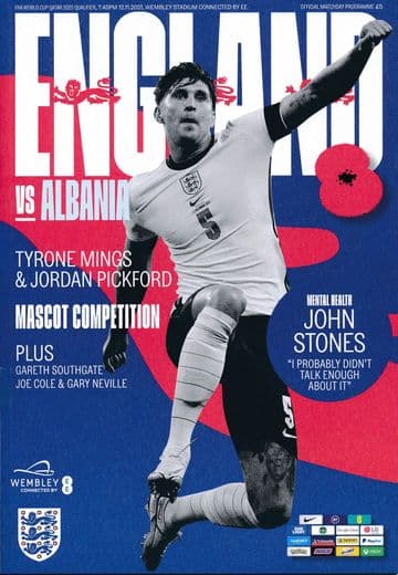 2021 England v Albania (World Cup Qualifier @ Wembley) - Official match programme