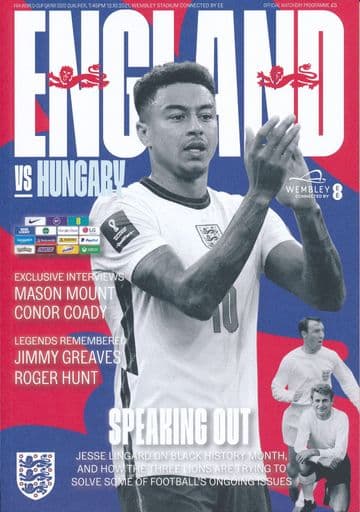 2021 England v Hungary (World Cup Qualifier @ Wembley) - Official match programme