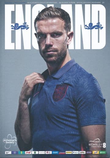 2022 England v Switzerland (Friendly @ Wembley) - official match programme