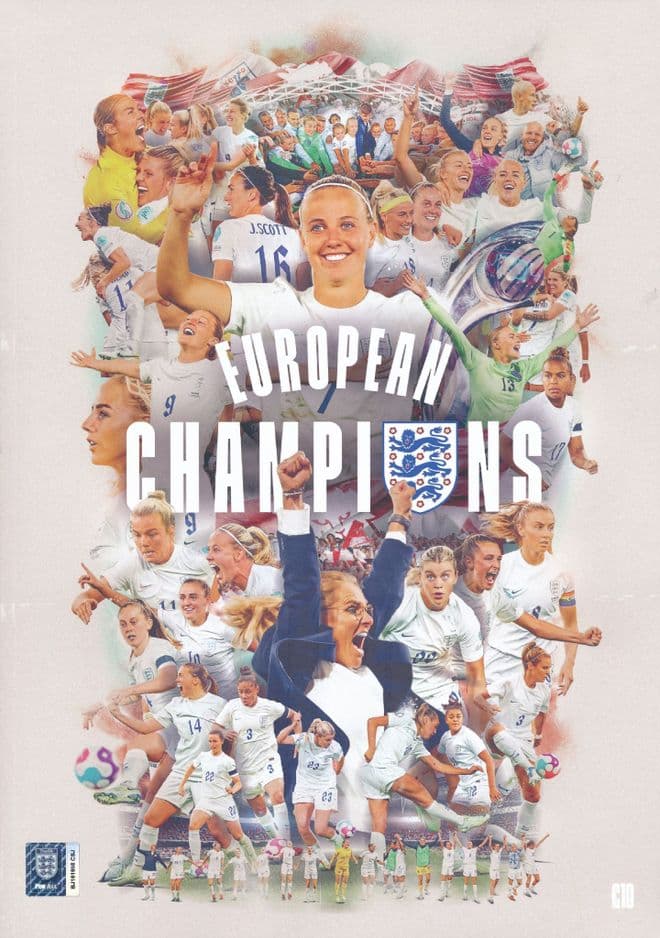 2022 ENGLAND WOMEN European Champions - Lionesses Souvenir commemorative programme
