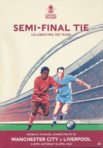 2022 FA Cup Semi Final Manchester City v Liverpool - official match programme